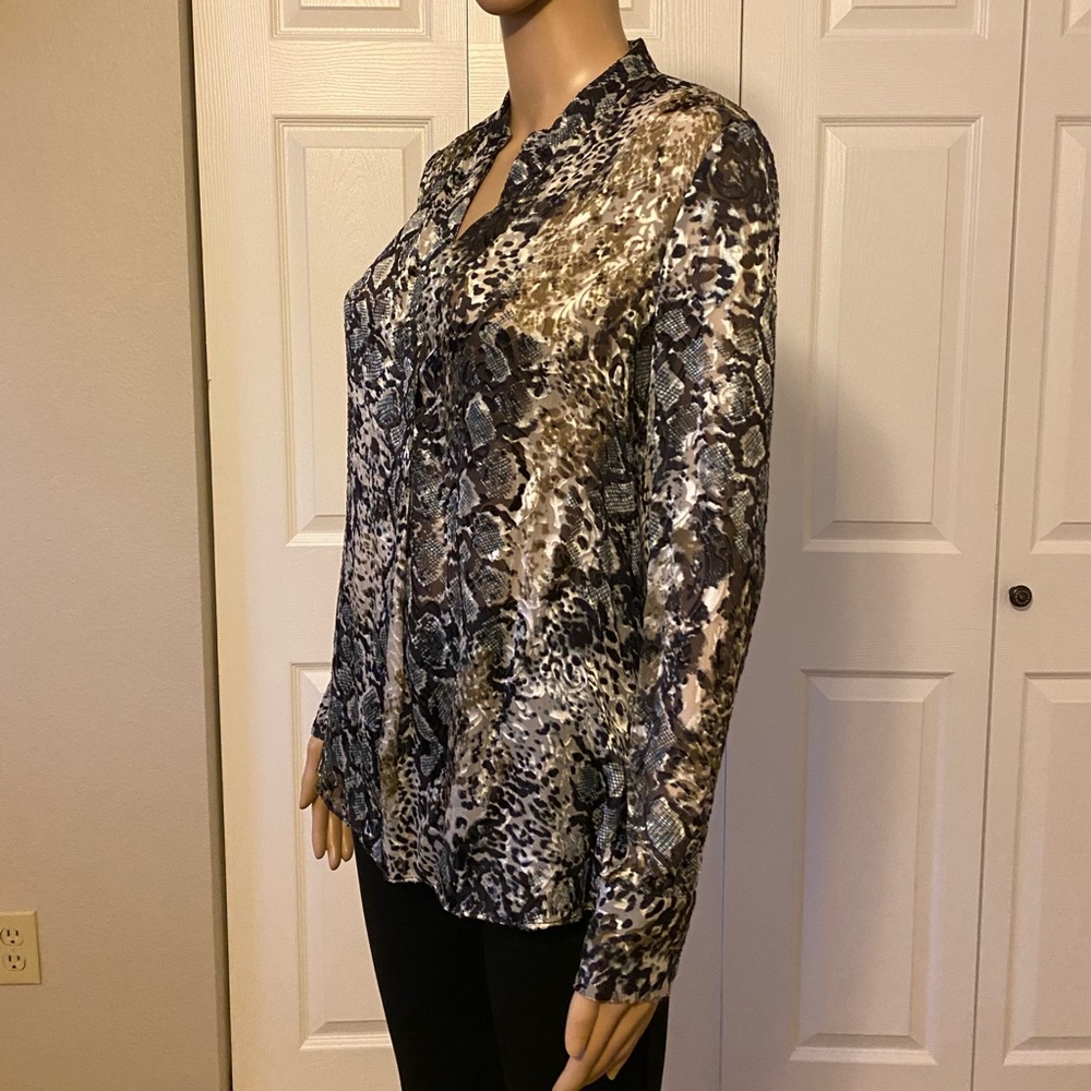 NWT Alice + Olivia Silk Blend Burnout Blouse S